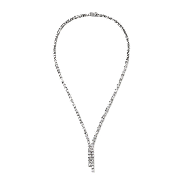 7.00ct Lab Diamond Drop Tennis Necklace in 9K White Gold H/SI